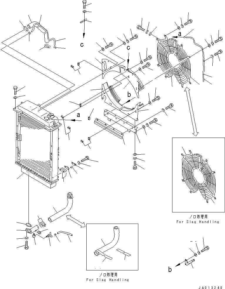 Crawler Loaders Komatsu / D75S-5 S/N 15001-UP(d75s-5c) / RADIATOR COVER AND PIPING(#16690-)(060060 : C0100-02A0B)