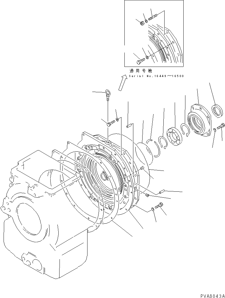 Crawler Loaders Komatsu / D75S-5 S/N 15001-UP(d75s-5c) / TORQFLOW TRANSMISSION REAR COVER (NOESE SUPPRESSION FOR EC)(#15908-16500)(150170 : F2320-52B0)