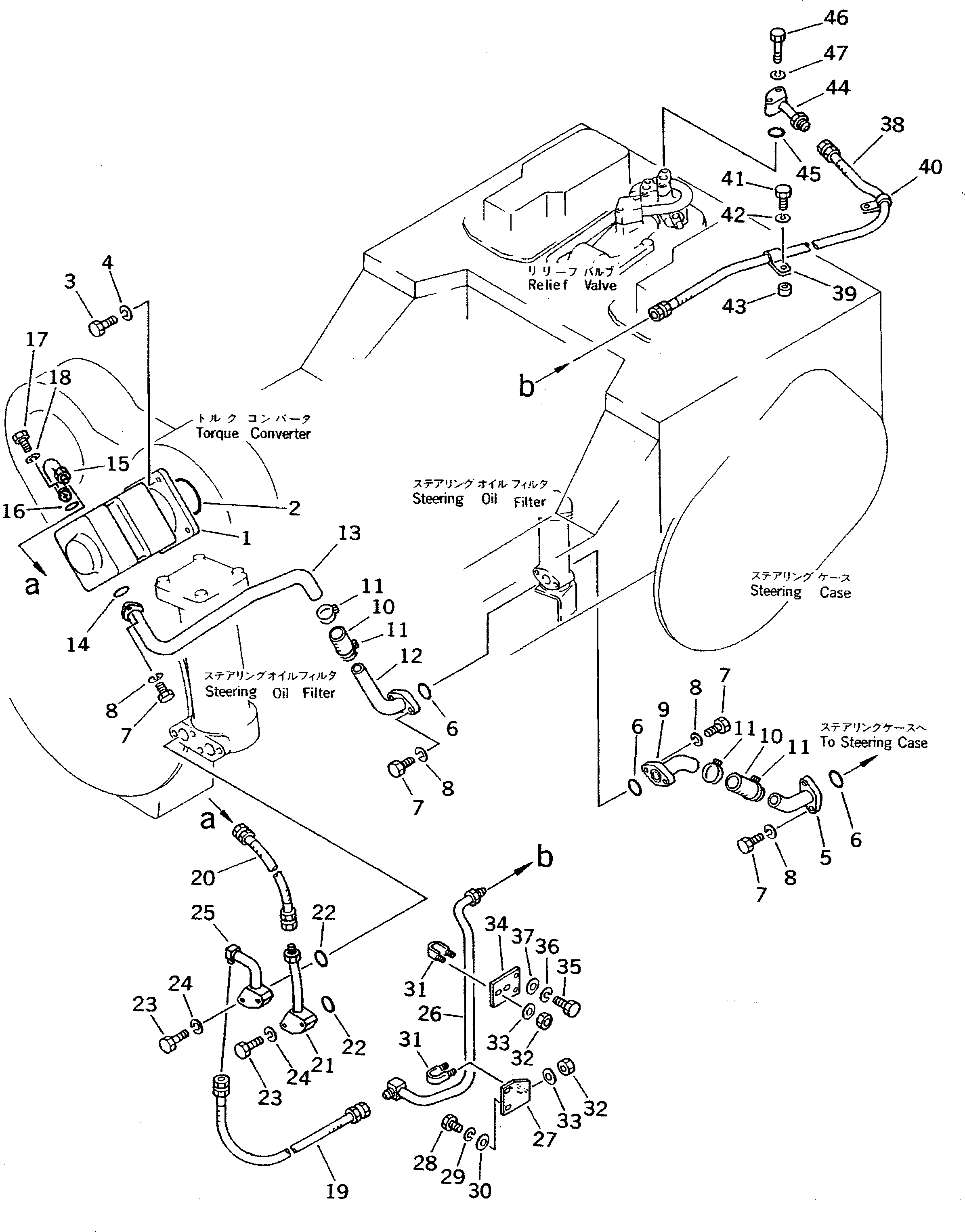 Crawler Loaders Komatsu / D75S-5 S/N 15001-UP(d75s-5c) / STEERING OIL PIPING (NOISE SUPPRESSION FOR EC)(#15908-16500)(150630 : F2740-05A1) Crawler Loaders Komatsu / D75S-5 S/N 15001-UP(d75s-5c) / STEERING OIL PIPING (NOISE SUPPRESSION FOR EC)(#15908-16500)(150630 : F2740-05A1)