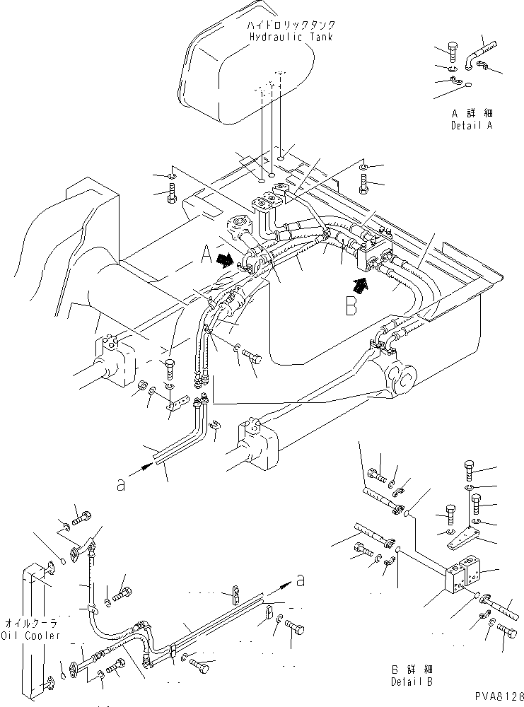 Crawler Loaders Komatsu / D75S-5 S/N 15001-UP(d75s-5c) / HYDRAULIC OIL PIPING (2/3) (TBG SPEC.)(#15001-16500)(180060 : H2210-02B0)