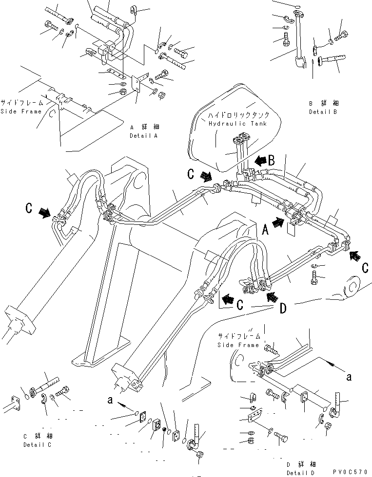 Crawler Loaders Komatsu / D75S-5 S/N 15001-UP(d75s-5c) / HYDRAULIC OIL PIPING (FOR SKID LOADER)(180080 : H2210-03A1)