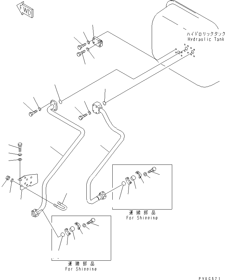 Crawler Loaders Komatsu / D75S-5 S/N 15001-UP(d75s-5c) / REAR HYDRAULIC (FOR RIPPER)(180110 : H2250-01A0)