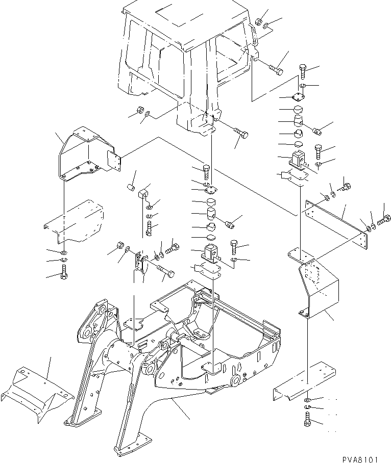 Crawler Loaders Komatsu / D75S-5 S/N 15001-UP(d75s-5c) / MOUNT BRACKET (FOR ROPS CAB)(#15001-16448)(210050 : J2500-02A0)
