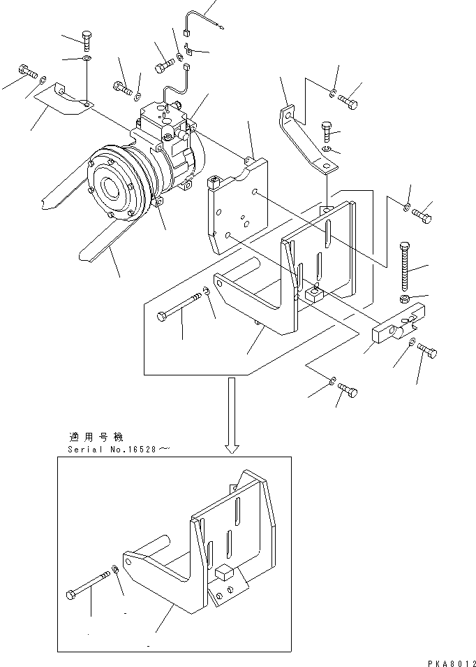 Crawler Loaders Komatsu / D75S-5 S/N 15001-UP(d75s-5c) / COMPRESSOR AND RELATED PARTS (FOR AIR CONDITIONER)(#16487-)(240370 : K0710-06A0A)