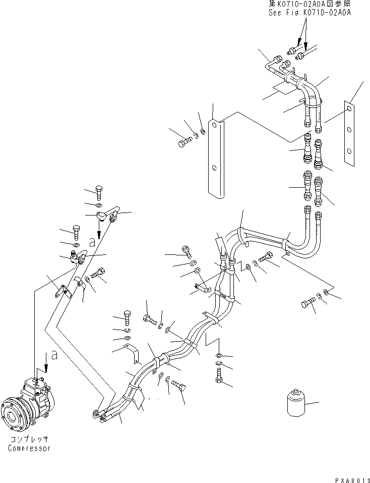 Crawler Loaders Komatsu / D75S-5 S/N 15001-UP(d75s-5c) / AIR CONDITIONER PIPING (1/2) (FOR ROPS CAB)(#16487-)(240390 : K0710-07A0A)