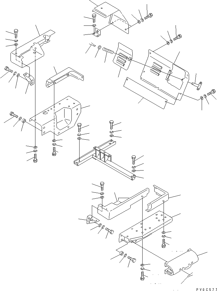 Crawler Loaders Komatsu / D75S-5 S/N 15001-UP(d75s-5c) / FENDER AND REAR COVER (FOR RIPPER)(270120 : M2240-01A0A)