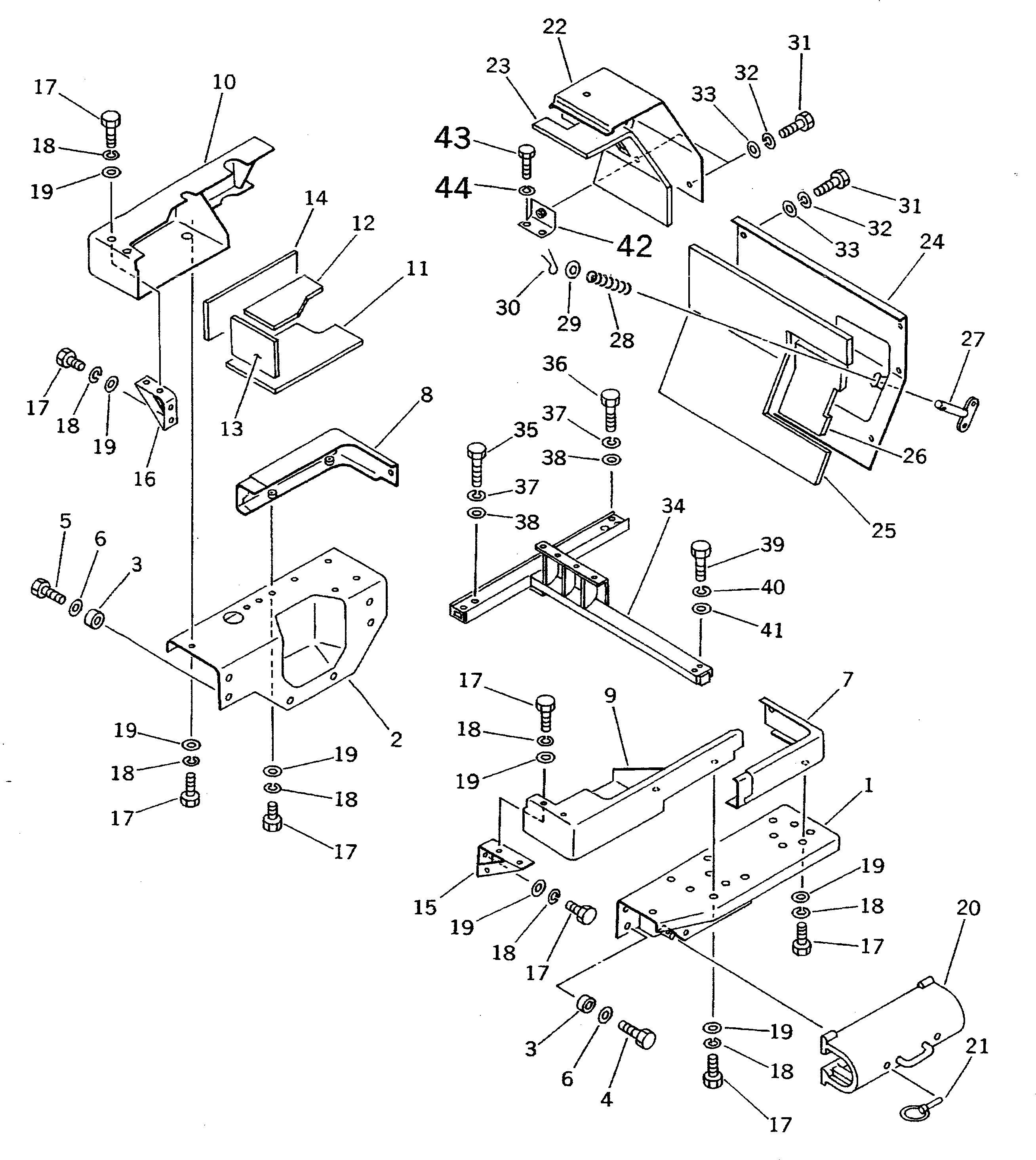 Crawler Loaders Komatsu / D75S-5 S/N 15001-UP(d75s-5c) / FENDER AND REAR COVER (NOISE SUPPRESSION FOR EC)(#15908-16500)(270140 : M2240-01A2) Crawler Loaders Komatsu / D75S-5 S/N 15001-UP(d75s-5c) / FENDER AND REAR COVER (NOISE SUPPRESSION FOR EC)(#15908-16500)(270140 : M2240-01A2)