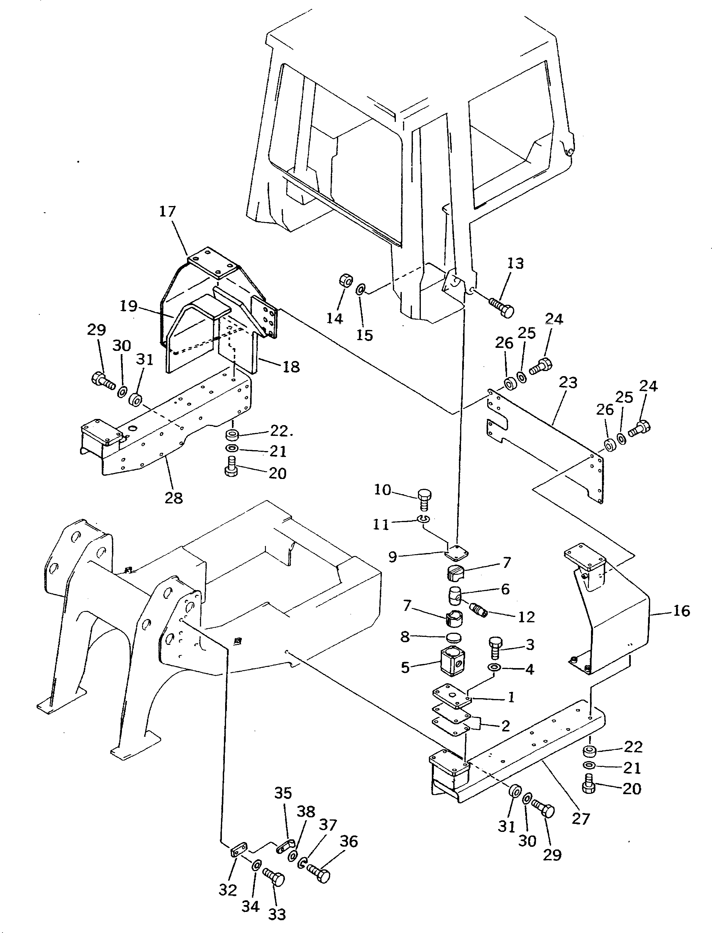 Crawler Loaders Komatsu / D75S-5 S/N 15001-UP(d75s-5c) / MOUNT BRACKET (FOR POPS CAB) (NOISE SUPPRESSION FOR EC)(#15908-16500)(270170 : M2710-01A1) Crawler Loaders Komatsu / D75S-5 S/N 15001-UP(d75s-5c) / MOUNT BRACKET (FOR POPS CAB) (NOISE SUPPRESSION FOR EC)(#15908-16500)(270170 : M2710-01A1)