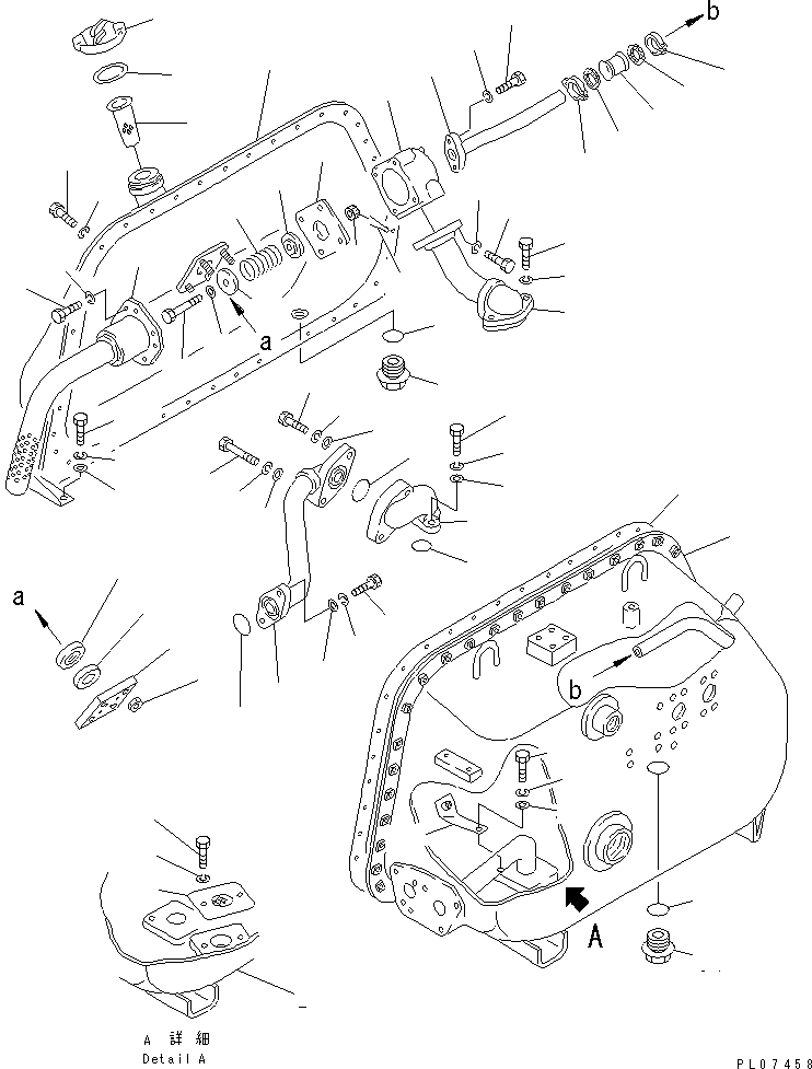 Crawler Loaders Komatsu / D75S-5 S/N 15001-UP(d75s-5c) / HYDRAULIC TANK AND CONTROL VALVE (1/4)(450120 : Y1660-01A0)