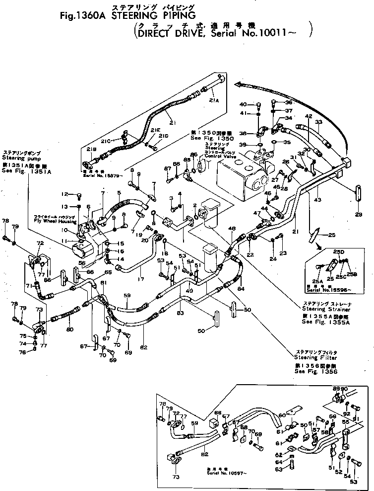 Bulldozers Komatsu / D80P-12 S/N 1001-UP(d80p-12c) / STEERING PIPING(090130 : 1360A)