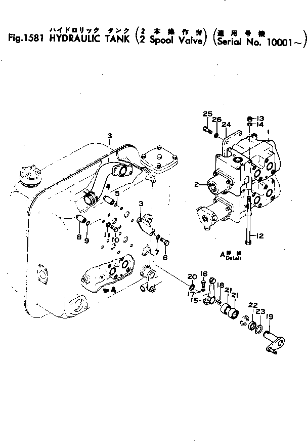 Bulldozers Komatsu / D85A-12 S/N 10001-UP(d85a-12r) / HYDRAULIC TANK (2-SPOOL VAVLE)(150250 : 1581)
