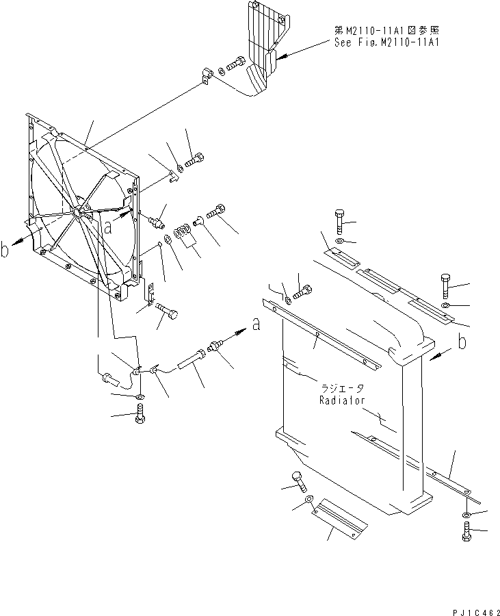 Pipelayers Komatsu / D85C-21-A S/N 36551-UP(d85c-20c) / RADIATOR FAN GUARD AND WIND BRAKE(270060 : M2110-05A1)