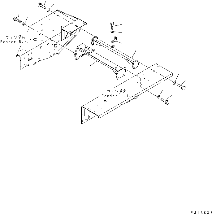Pipelayers Komatsu / D85C-21-A S/N 36551-UP(d85c-20c) / REAR SUPPORT(270280 : M2210-03A1)