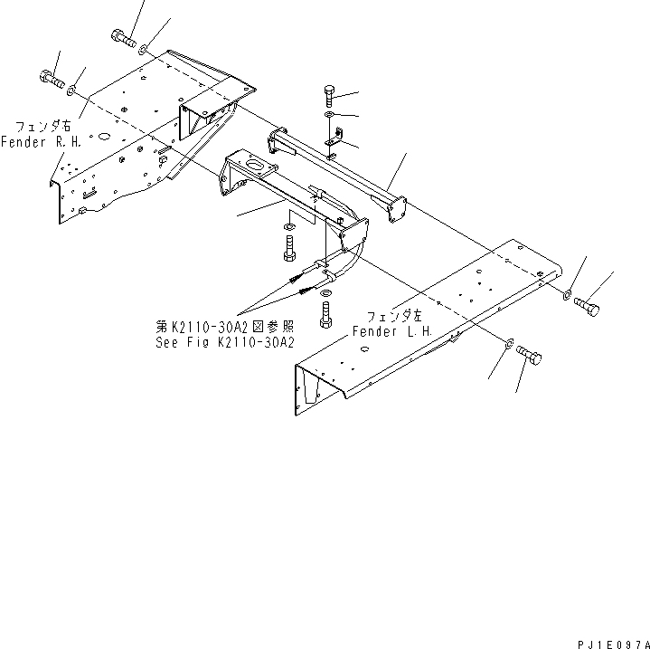 Pipelayers Komatsu / D85C-21-A S/N 36551-UP(d85c-20c) / REAR SUPPORT (WITH WINCH SAFETY DEVICE)(#37613-)(270290 : M2210-03A2)