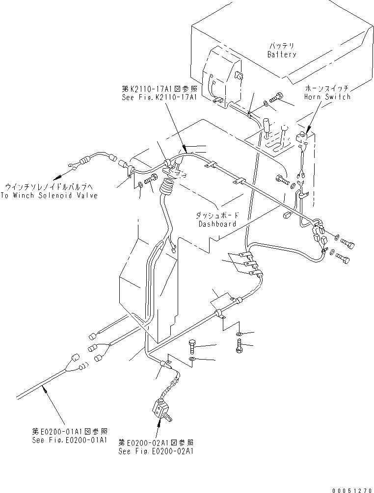 Pipelayers Komatsu / D85C-21-A S/N 36551-UP(d85c-20c) / FENDER CABLE(270330 : M2210-06A1)