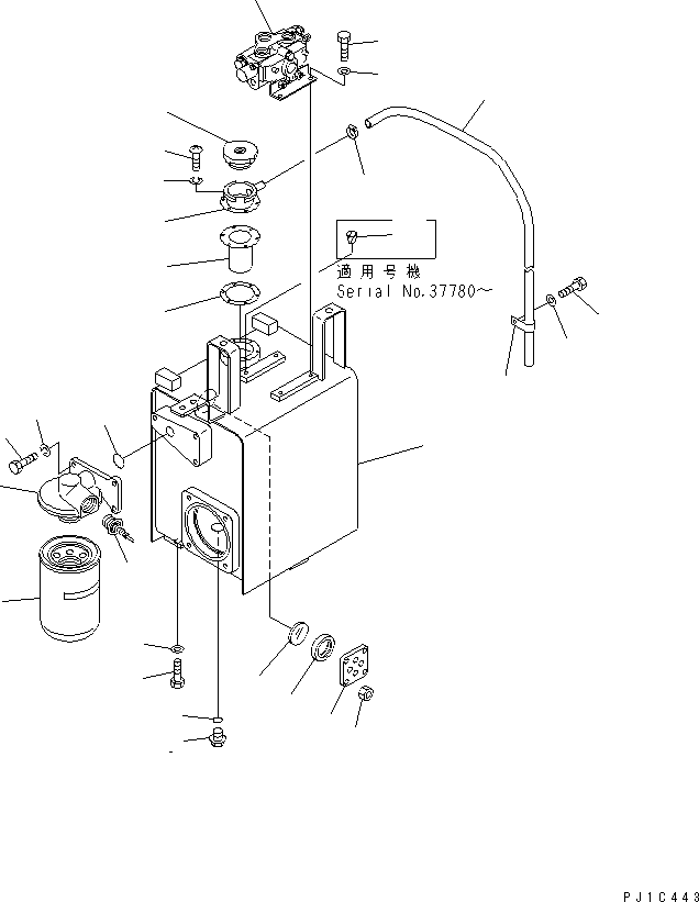 Pipelayers Komatsu / D85C-21-A S/N 36551-UP(d85c-20c) / COUNTER WEIGHT TANK AND VALVE(270390 : M2210-10A1)