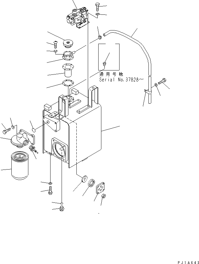 Pipelayers Komatsu / D85C-21-A S/N 36551-UP(d85c-20c) / COUNTER WEIGHT TANK AND VALVE (WITH WINCH SAFETY DEVICE)(#37613-)(270400 : M2210-10A2)
