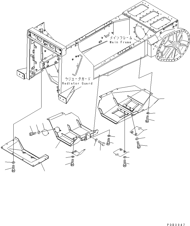 Pipelayers Komatsu / D85C-21-A S/N 36551-UP(d85c-20c) / UNDER GUARD (WITH HINGE)(270550 : M2810-01A2)