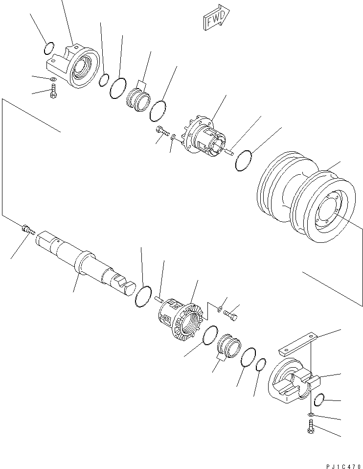 Pipelayers Komatsu / D85C-21-A S/N 36551-UP(d85c-20c) / TRACK ROLLER (DOUBLE FLANGE)(300090 : R2100-06A1)