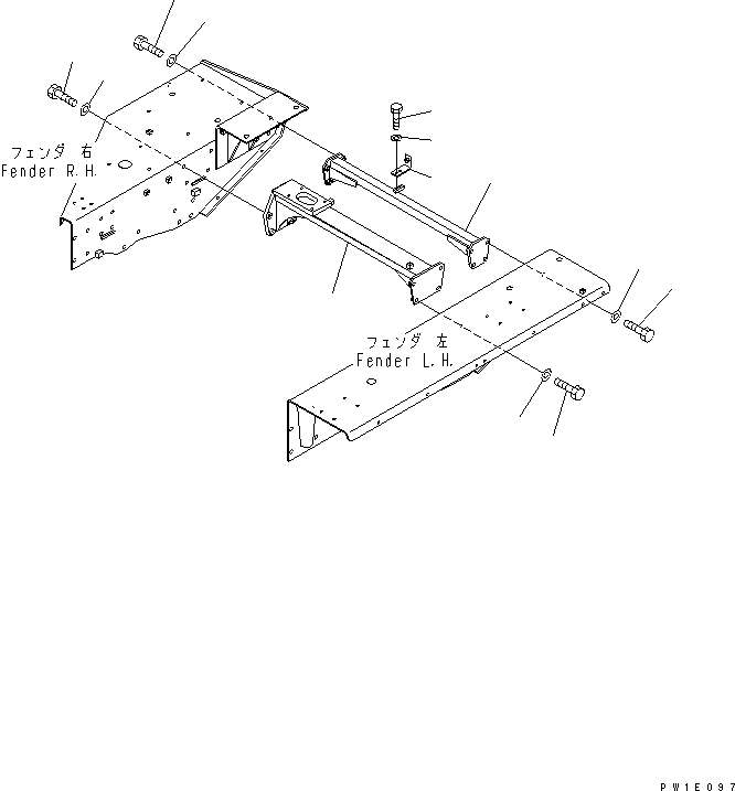Pipelayers Komatsu / D85C-21 S/N 36551-UP (For C.I.S. -50cent. Spec.)(d85c-21c) / REAR SUPPORT (SAFETY REGULATION FOR C.I.S.)(#37594-)(270250 : M2210-03A1)