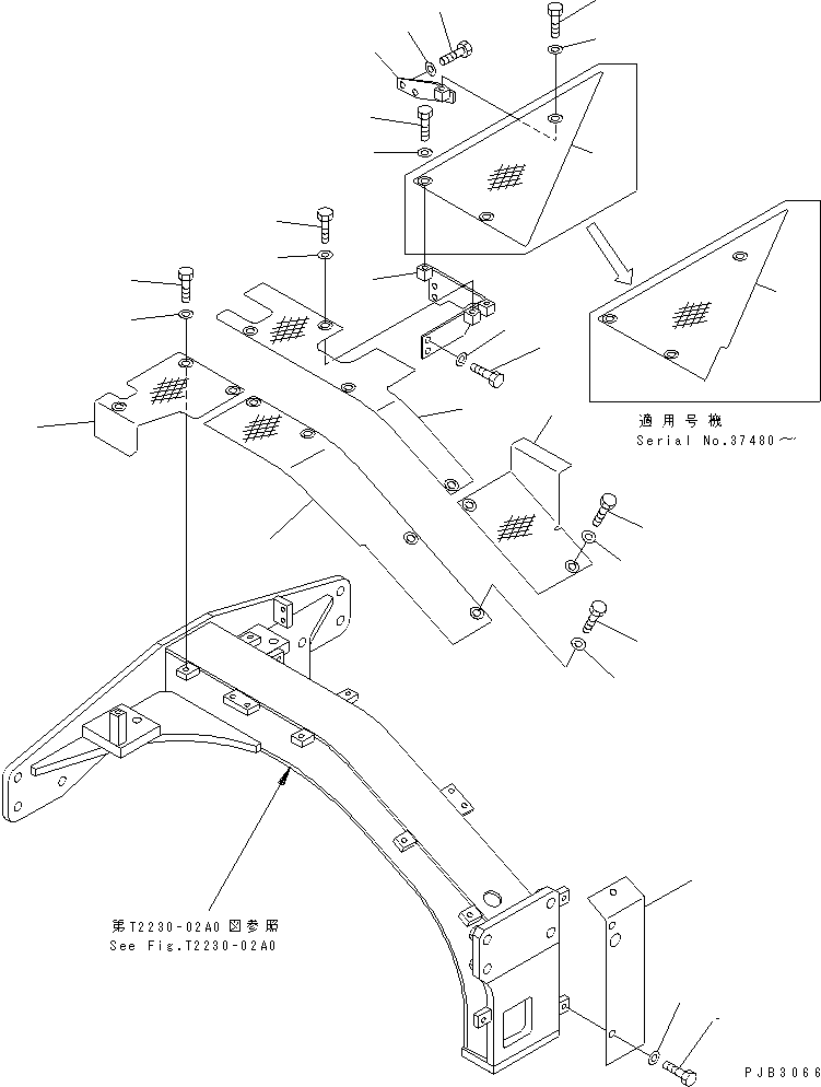 Pipelayers Komatsu / D85C-21 S/N 36551-UP (For C.I.S. -50cent. Spec.)(d85c-21c) / FRAME COVER(330250 : T2230-03A0)