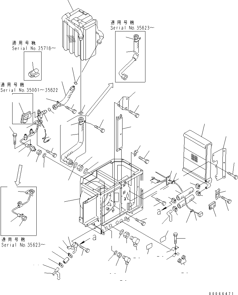 Bulldozers Komatsu / D85E-21 S/N 35001-36533(d85e-21c) / AIR CONDITIONER UNIT (1/2)(#35001-)(150610 : 5915)