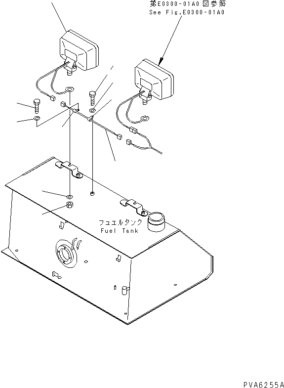 Bulldozers Komatsu / D85E-SS-2A-E S/N 3034-UP (Overseas Version / S6D125E-2 (Emission) Eng. Installed)(d85e-s1c) / ADDITIONAL REAR LAMP(#3034-4000)(120070 : E0320-01A0)