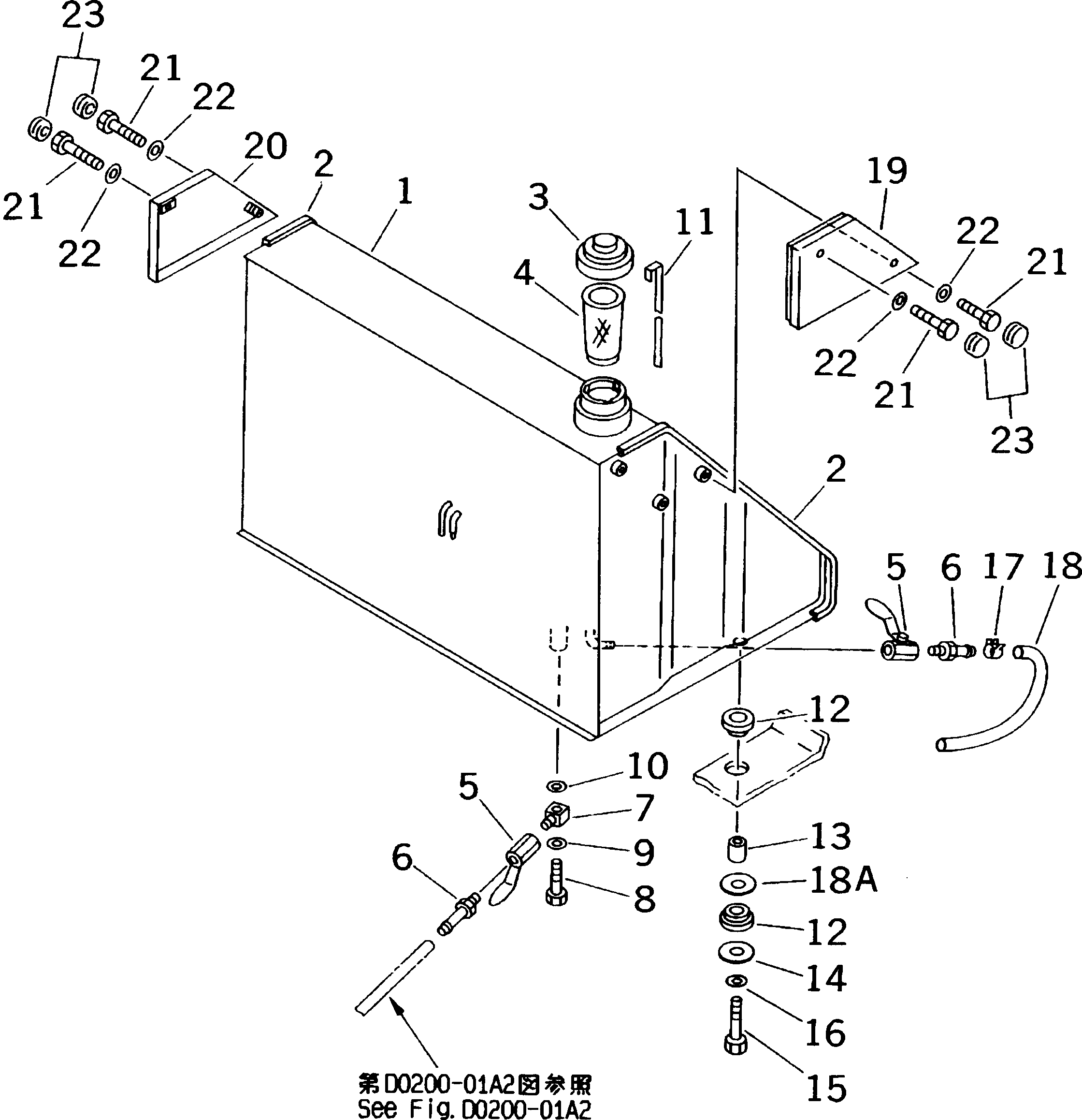 Crawler Loaders Komatsu / D85ESS-2 S/N 3001-3033 (For Southeast Asia)(d85ess-c) / FUEL TANK (FOR GAUGE PANEL)(#3001-)(090020 : D0100-01A2) Crawler Loaders Komatsu / D85ESS-2 S/N 3001-3033 (For Southeast Asia)(d85ess-c) / FUEL TANK (FOR GAUGE PANEL)(#3001-)(090020 : D0100-01A2)