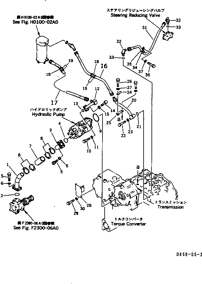 Crawler Loaders Komatsu / D85ESS-2 S/N 3001-3033 (For Southeast Asia)(d85ess-c) / POWER LINE APPLICATION PIPING (SUCTION AND DELIVERY)(#3001-)(150050 : F2300-04A1) Crawler Loaders Komatsu / D85ESS-2 S/N 3001-3033 (For Southeast Asia)(d85ess-c) / POWER LINE APPLICATION PIPING (SUCTION AND DELIVERY)(#3001-)(150050 : F2300-04A1)