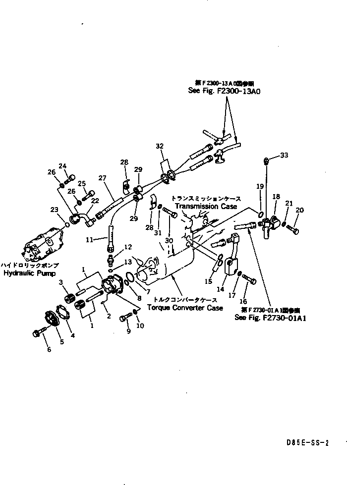 Crawler Loaders Komatsu / D85ESS-2 S/N 3001-3033 (For Southeast Asia)(d85ess-c) / POWER LINE APPLICATION PIPING (LUBRICATION)(#3001-)(150060 : F2300-05A1) Crawler Loaders Komatsu / D85ESS-2 S/N 3001-3033 (For Southeast Asia)(d85ess-c) / POWER LINE APPLICATION PIPING (LUBRICATION)(#3001-)(150060 : F2300-05A1)