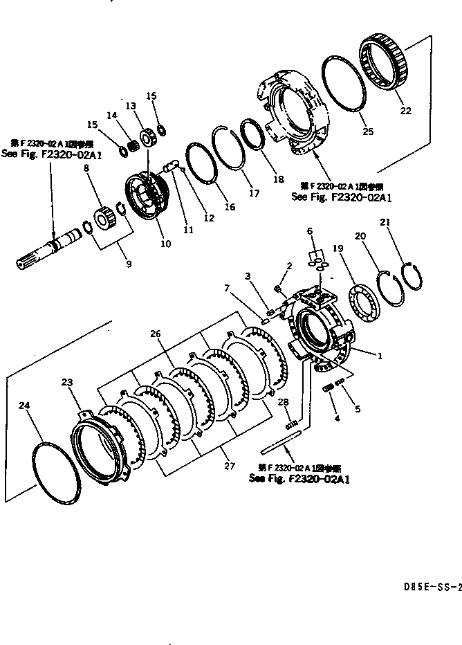 Crawler Loaders Komatsu / D85ESS-2 S/N 3001-3033 (For Southeast Asia)(d85ess-c) / TRANSMISSION (FORWARD CLUTCH)(#3001-)(150260 : F2320-03A1)