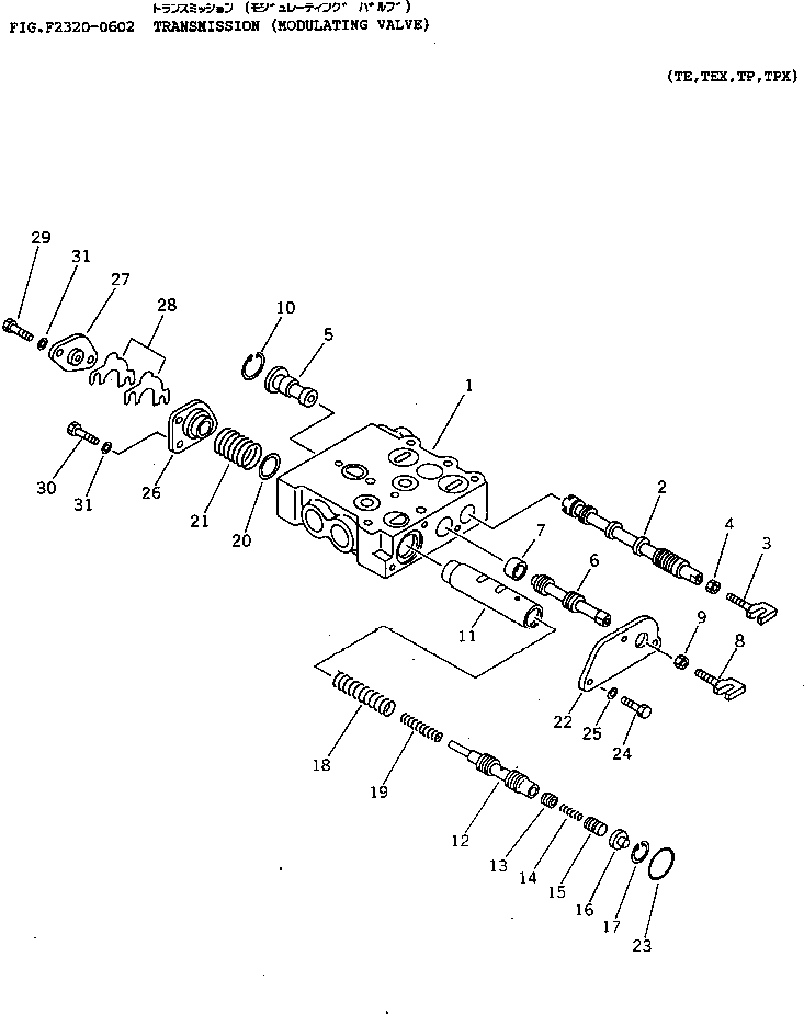 Crawler Loaders Komatsu / D85ESS-2 S/N 3001-3033 (For Southeast Asia)(d85ess-c) / TRANSMISSION (MODULATING VALVE)(#3001-)(150290 : F2320-06A1)