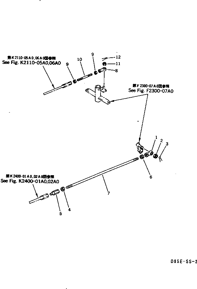 Crawler Loaders Komatsu / D85ESS-2 S/N 3001-3033 (For Southeast Asia)(d85ess-c) / TRAVEL CONTROL (BRAKE AND STEERING ROD)(#3001-)(150430 : F2820-03A0) Crawler Loaders Komatsu / D85ESS-2 S/N 3001-3033 (For Southeast Asia)(d85ess-c) / TRAVEL CONTROL (BRAKE AND STEERING ROD)(#3001-)(150430 : F2820-03A0)