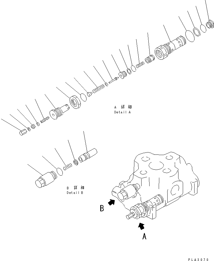 Crawler Loaders Komatsu / D85ESS-2 S/N 3001-3033 (For Southeast Asia)(d85ess-c) / CONTROL VALVE (1-SPOOL) (3/3)(#3001-)(180080 : H0120-53A6)