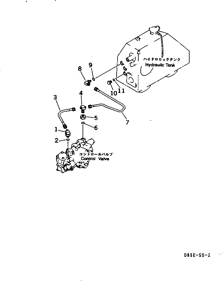 Crawler Loaders Komatsu / D85ESS-2 S/N 3001-3033 (For Southeast Asia)(d85ess-c) / HYDRAULIC PUMP LINE (DRAIN TANK)(#3001-)(180180 : H0310-06A1)