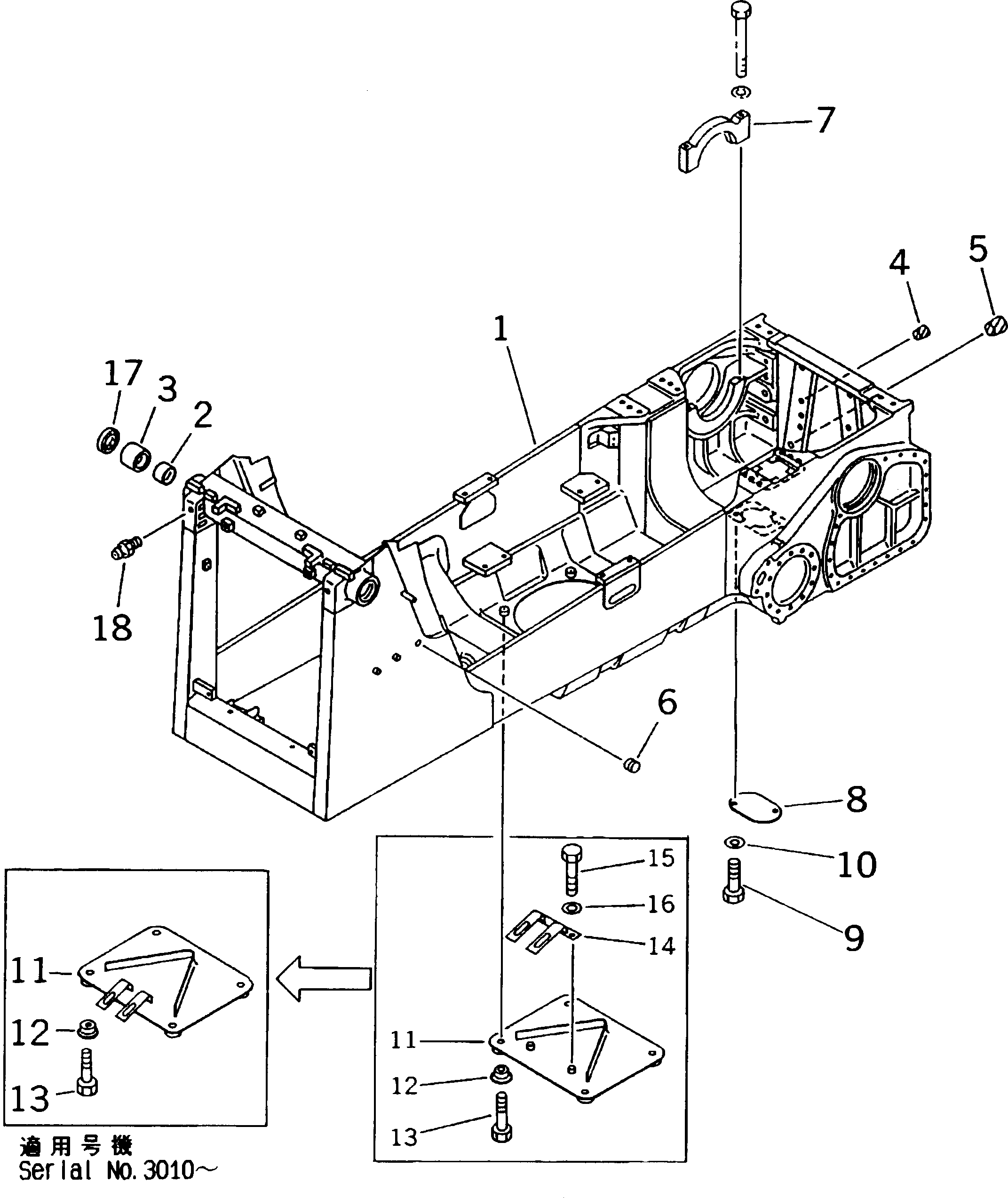 Crawler Loaders Komatsu / D85ESS-2 S/N 3001-3033 (For Southeast Asia)(d85ess-c) / MAIN FRAME(#3001-)(210010 : J2100-01A0) Crawler Loaders Komatsu / D85ESS-2 S/N 3001-3033 (For Southeast Asia)(d85ess-c) / MAIN FRAME(#3001-)(210010 : J2100-01A0)