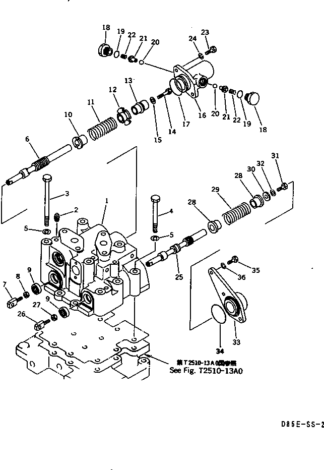Crawler Loaders Komatsu / D85ESS-2 S/N 3001-3033 (For Southeast Asia)(d85ess-c) / TOWING WINCH (VALVE¤ INCHING AND CLUTCH SPOOL)(#3001-)(330210 : T2510-11A0) Crawler Loaders Komatsu / D85ESS-2 S/N 3001-3033 (For Southeast Asia)(d85ess-c) / TOWING WINCH (VALVE¤ INCHING AND CLUTCH SPOOL)(#3001-)(330210 : T2510-11A0)