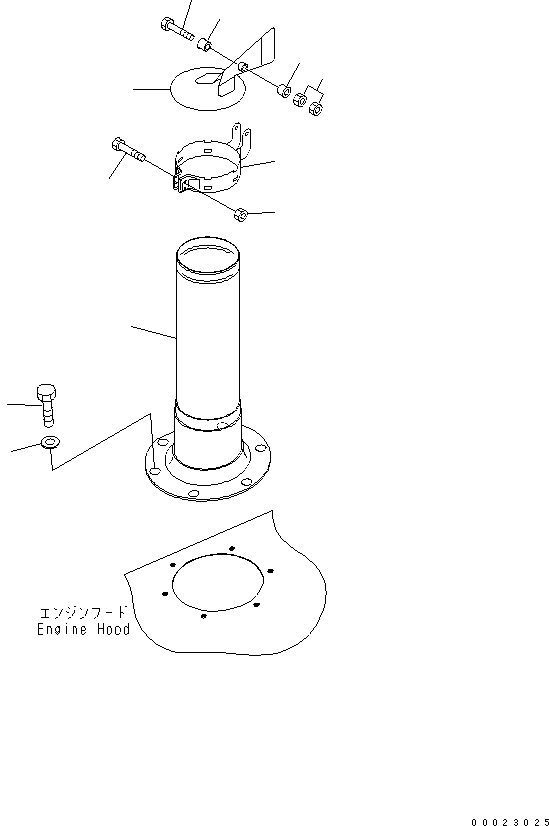 Bulldozers Komatsu / D85EX-15E0 S/N 11001-11608 (ecot3)(d85ex-2c) / EXHAUST PIPE (SHORT)(#11001-)(030030 : B0300-01A1)