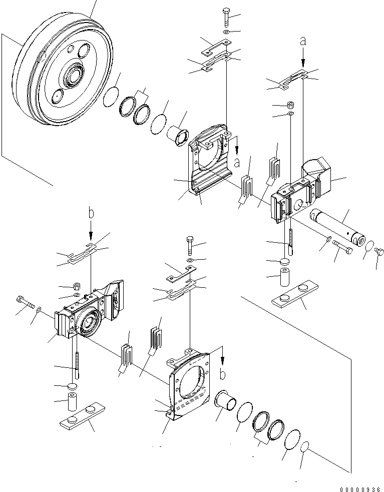 Bulldozers Komatsu / D85EX-15R S/N 20001-20002(d85ex-4c) / FRONT IDLER (L.H.) (COLD WEATHER (A) SPEC.)(#20001-)(300130 : R2100-02A2)