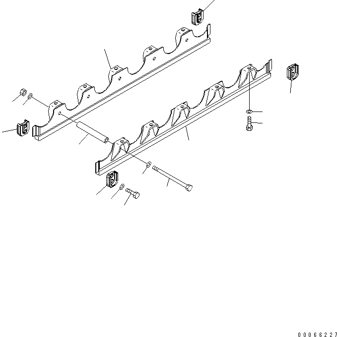 Bulldozers Komatsu / D85EX-15R S/N 20001-20002(d85ex-4c) / TRACK ROLLER GUARD (L.H.)(#20001-)(300210 : R2100-07A0)