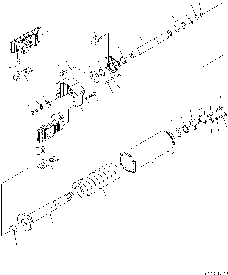 Crawler Loaders Komatsu / D85MS-15 S/N 1001-1005(d85ms-1c) / TRACK FRAME (RECOIL SPRING) (R.H.)(#1001-)(300110 : R2100-10A0)