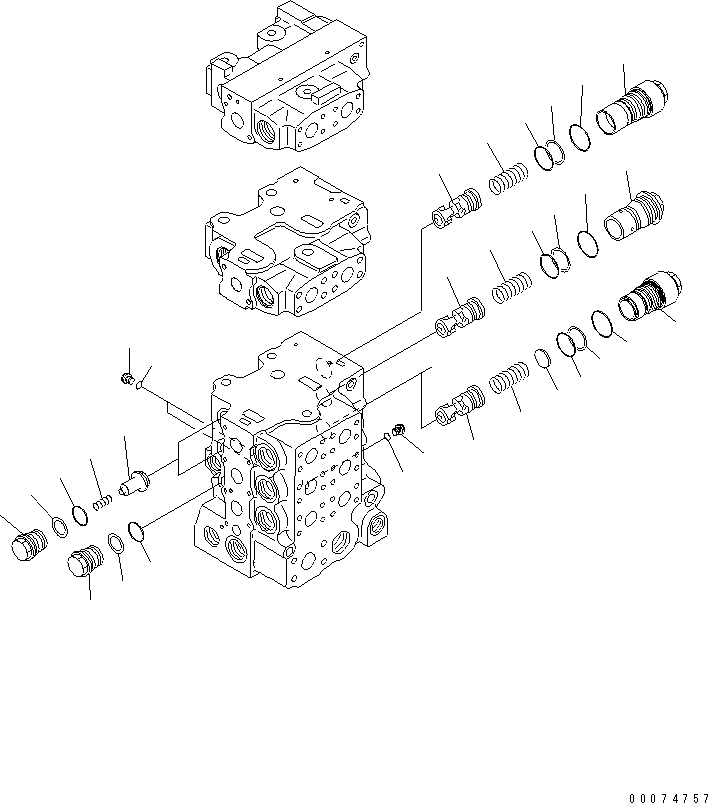 Crawler Loaders Komatsu / D85MS-15 S/N 1001-1005(d85ms-1c) / CONTROL VALVE (5-SPOOL) (3/9)(#1001-)(450260 : Y1665-03A0)