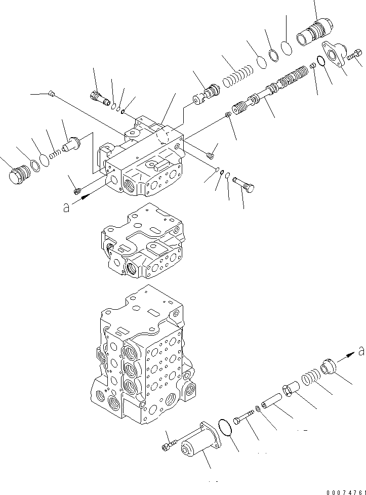 Crawler Loaders Komatsu / D85MS-15 S/N 1001-1005(d85ms-1c) / CONTROL VALVE (5-SPOOL) (7/9)(#1001-)(450300 : Y1665-07A0)