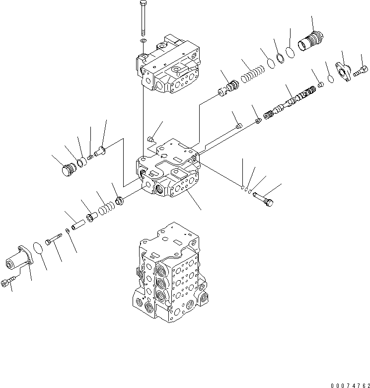 Crawler Loaders Komatsu / D85MS-15 S/N 1001-1005(d85ms-1c) / CONTROL VALVE (5-SPOOL) (8/9)(#1001-)(450310 : Y1665-08A0)