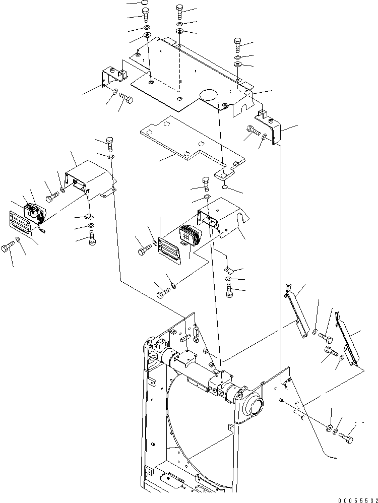 Komatsu parts book diagram for D85PX-15E0 S/N 1201-11608 (ecot3): RADIATOR GUARD (EU NEW NOISE REDUCTION ARRANGEMENT 2)(#1201-)