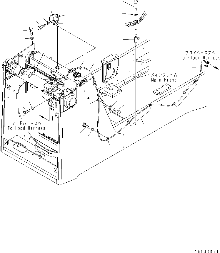 Komatsu parts book diagram for D85PX-15E0 S/N 1201-11608 (ecot3): WIRING (RADIATOR)(#1201-1215)