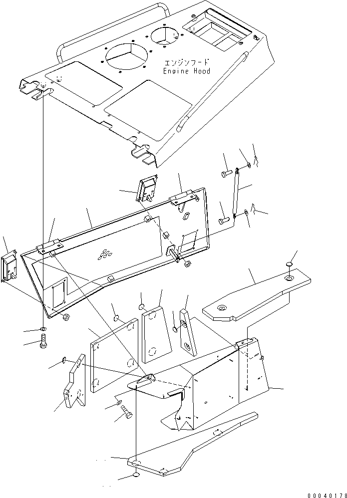 Komatsu parts book diagram for D85PX-15E0 S/N 1201-11608 (ecot3): ENGINE SIDE COVER (R.H.) (EU NEW NOISE REDUCTION ARRANGEMENT 2)(#1201-)