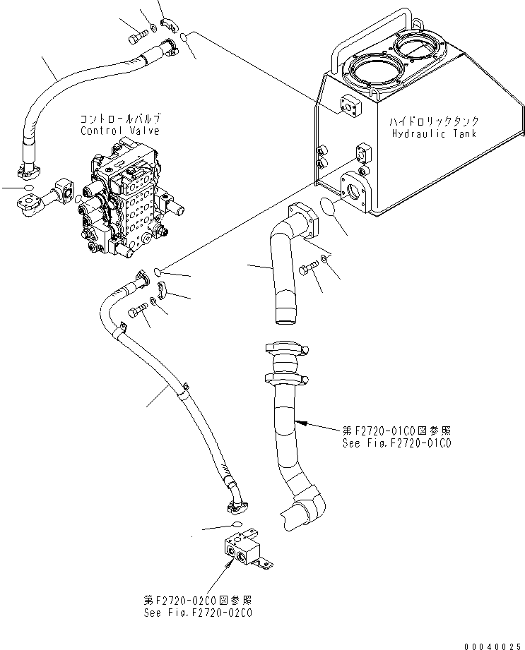 Bulldozers Komatsu / D85PX-15E0 S/N 1201-11608 (ecot3)(d85px-0c) / HYDRAULIC DRAIN LINE AND SUCTION LINE(#1201-11272)(270370 : M2210-09C0)
