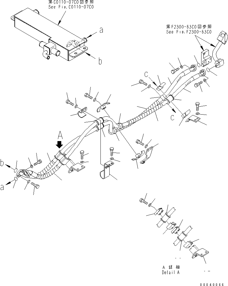 Bulldozers Komatsu / D85PX-15E0 S/N 1201-11608 (ecot3, For EU)(d85px-2c) / OIL COOLER LINE(#1201-)(060210 : C0400-01C0)