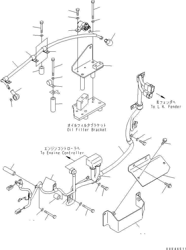 Bulldozers Komatsu / D85PX-15E0 S/N 1201-11608 (ecot3, For EU)(d85px-2c) / WIRING (FENDER)(#1201-)(120040 : E0200-02C0)
